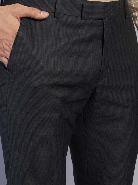 Black Solid Slim Fit Formal Trouser