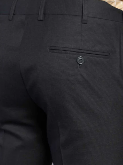 Black Solid Slim Fit Formal Trouser