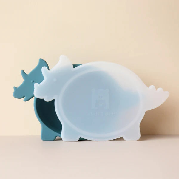 Triceratops bowl with Lid - Smoke Blue