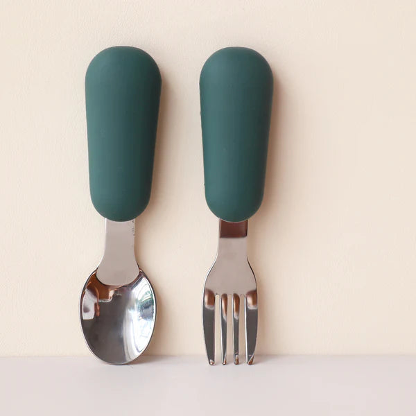 Babies Cutlery Set - Forest Green