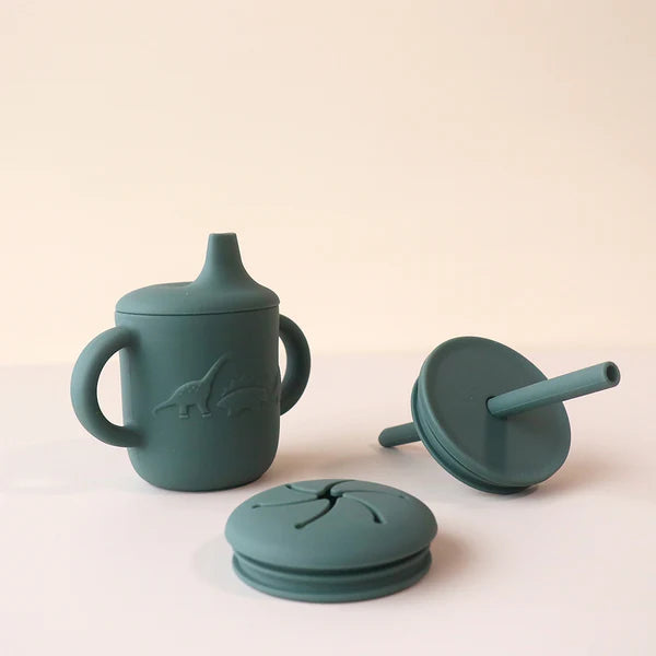 Sippy Cup with 3 Lids - Forest Green