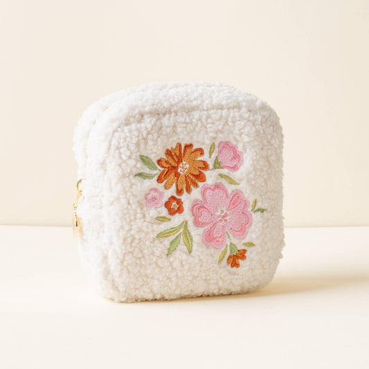 Teddy Square Floral Pouch