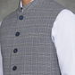 Grey Checked Regular Fit Modi Jacket