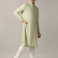 Light Green Solid Regular Fit Modi Kurta