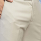 Beige Solid Slim Fit Formal Trouser