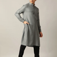 Grey Solid Regular Fit Modi Kurta