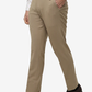 Beige Solid Super Slim Fit Formal Trouser