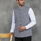 Grey Checked Regular Fit Modi Jacket