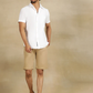 Khaki Solid Slim Fit Shorts