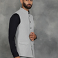 Grey Checked Regular Fit Modi Jacket