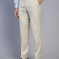 Beige Solid Slim Fit Formal Trouser