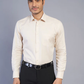 Beige Solid Regular Fit Formal Shirt