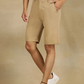 Khaki Solid Slim Fit Shorts