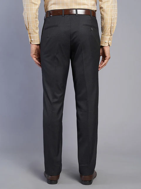 Black Solid Slim Fit Formal Trouser