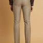 Beige Solid Slim Fit Formal Trouser