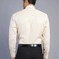 Beige Solid Regular Fit Formal Shirt