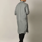 Grey Solid Regular Fit Modi Kurta