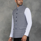 Grey Checked Regular Fit Modi Jacket