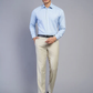 Beige Solid Slim Fit Formal Trouser