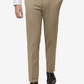 Beige Solid Super Slim Fit Formal Trouser