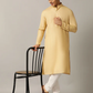 Fawn Solid Regular Fit Modi Kurta