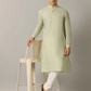 Light Green Solid Regular Fit Modi Kurta