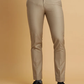 Beige Solid Slim Fit Formal Trouser