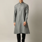 Grey Solid Regular Fit Modi Kurta