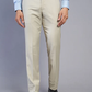 Beige Solid Slim Fit Formal Trouser