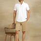 Khaki Solid Slim Fit Shorts