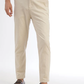 Beige Solid Slim Fit Track Pant