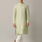 Light Green Solid Regular Fit Modi Kurta