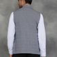 Grey Checked Regular Fit Modi Jacket