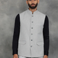 Grey Checked Regular Fit Modi Jacket