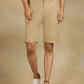 Khaki Solid Slim Fit Shorts