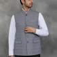 Grey Checked Regular Fit Modi Jacket