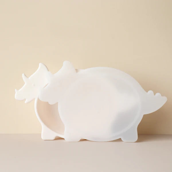 Triceratops bowl with Lid - Marshmallow