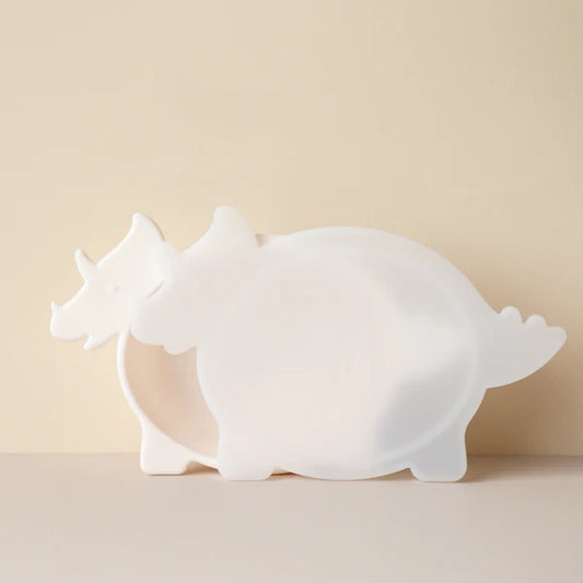 Triceratops bowl with Lid - Marshmallow