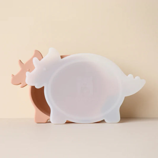 Triceratops bowl with Lid - Rose Dust