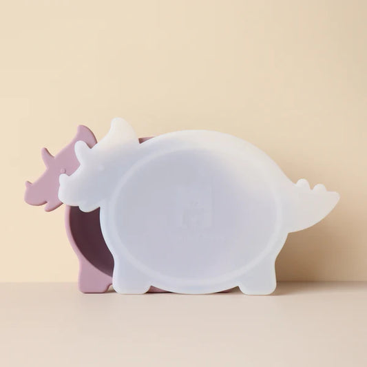 Triceratops bowl with Lid - Hushed Plumb