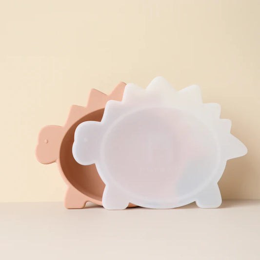 Stegosaurus Dino Bowl with Lid - Rose Dust