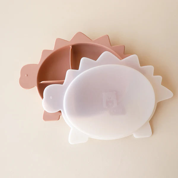 Stegosaurus Dino Section Plate with Lid - Rose Dust