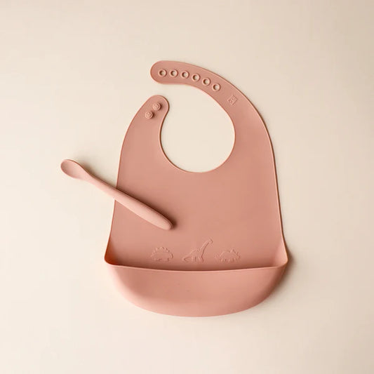 Bib and Spoon Set - Rose Dust