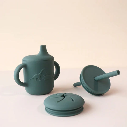 Sippy Cup with 3 Lids - Forest Green