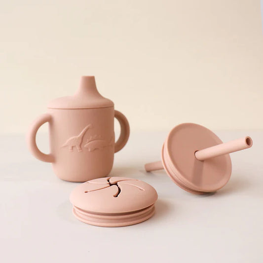 Sippy Cup with 3 Lids - Rose Dust